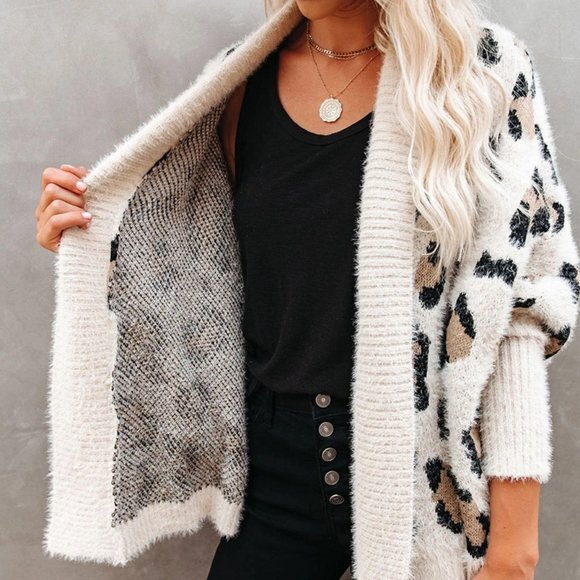 Cozy Up Leopard Print Fuzzy Cardigan - Picture 3 of 11